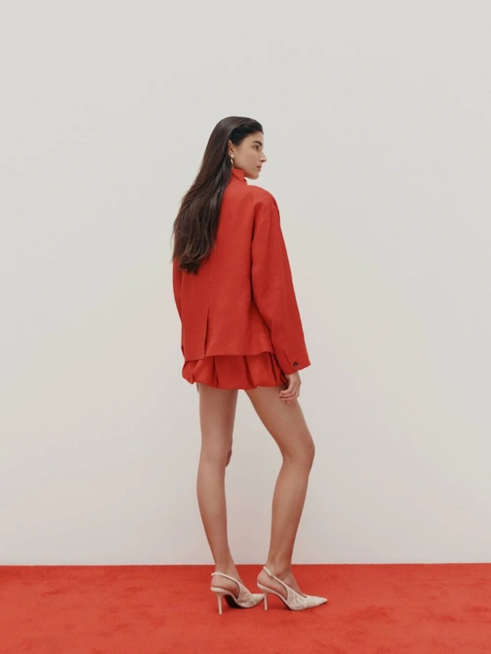 Reformation Blake Jacket In lipstick linen - Picture 4 of 5